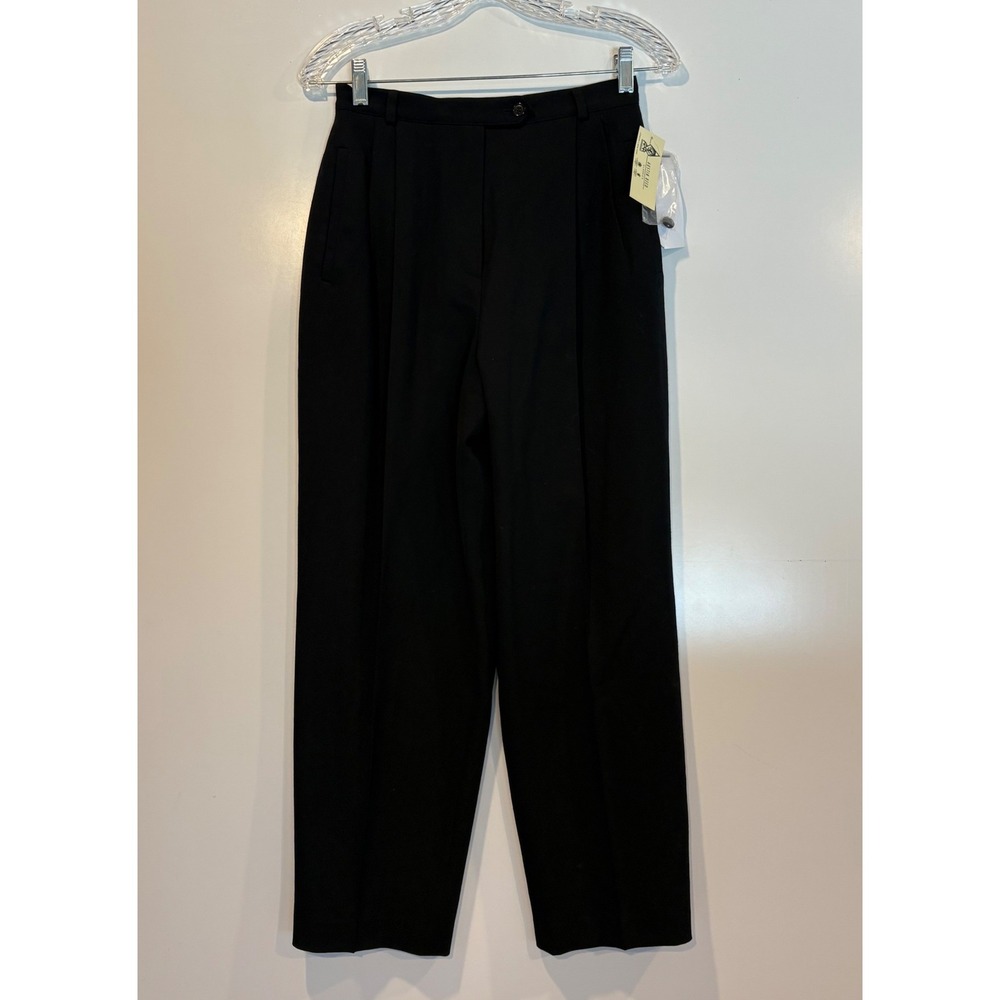 Austin Reed Classics Petite Black Pleated Wool Dress Pants Womens Size 8P NWT